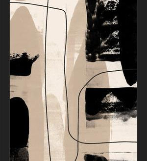 Cuadro Abstracto Beige Blanco y Negro I