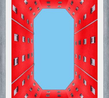 Cuadro edificio rojo