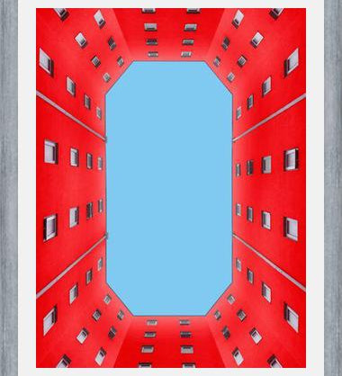 Cuadro edificio rojo