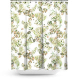 Cortina de Baño Tropical leaves Gold green