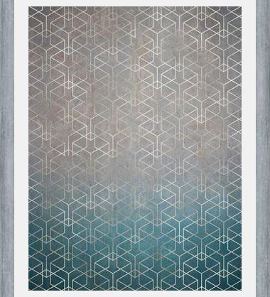 Cuadro Geométrico Plata Grunge