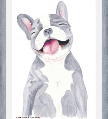 Cuadro Bulldog Frances Gris