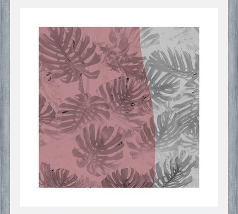 Cuadro Tropical Leaves Rose