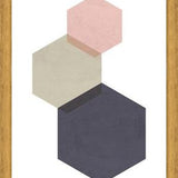 Cuadro 3 hexagons - pink