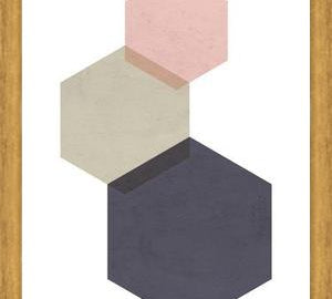 Cuadro 3 hexagons - pink