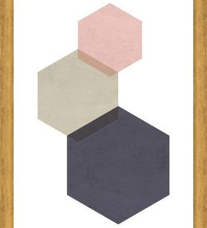 Cuadro 3 hexagons - pink