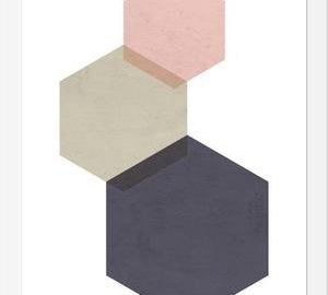 Cuadro 3 hexagons - pink
