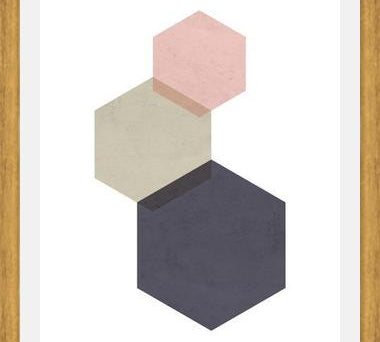 Cuadro 3 hexagons - pink
