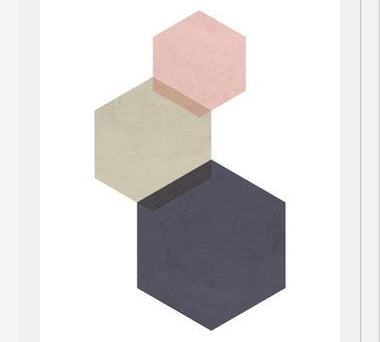 Cuadro 3 hexagons - pink
