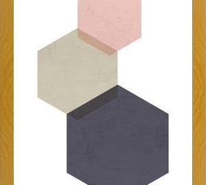 Cuadro 3 hexagons - pink