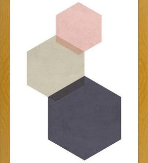 Cuadro 3 hexagons - pink