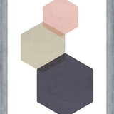 Cuadro 3 hexagons - pink