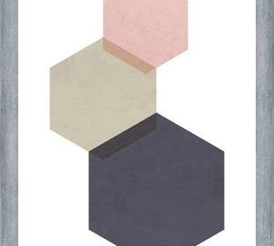 Cuadro 3 hexagons - pink