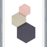 Cuadro 3 hexagons - pink