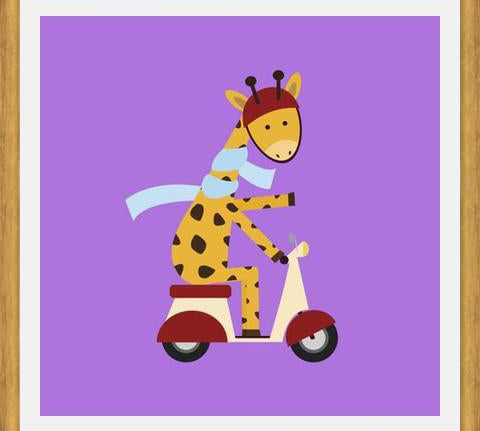 Cuadro Giraffe on Motor Scooter