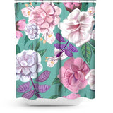Cortina de Baño Basil Flowers and Roses Pattern