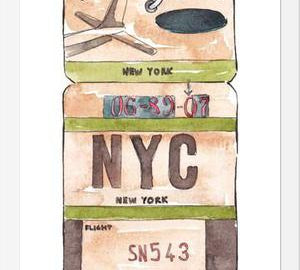 Cuadro NEW YORK VINTAGE FLIGHT TAG