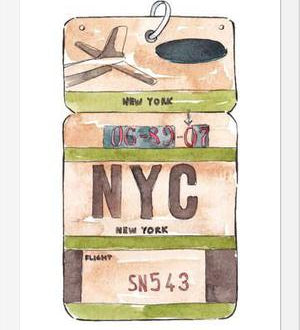 Cuadro NEW YORK VINTAGE FLIGHT TAG