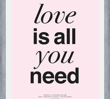 Cuadro THE BEATLES - LOVE IS ALL YOU NEED rose