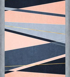 Cuadro Líneas Elegantes - Rosa y Azul