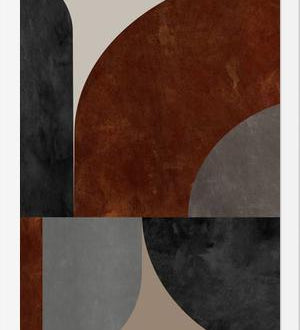 Cuadro Geometric in Terracotta Tones
