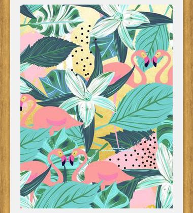 Cuadro Flamingo Tropical