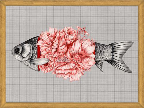 Cuadro Vintage Tropical Aquarium Fish