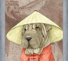 Cuadro Sharpei With The Great Wall