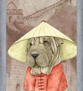 Cuadro Sharpei With The Great Wall