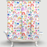 Cortina de Baño Lovely Rainbows Multi Red