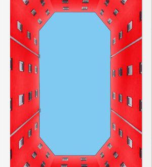 Cuadro edificio rojo