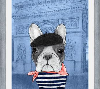 Cuadro French Bulldog With Arc De Triomphe