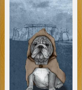 Cuadro English Bulldog With Stonehenge