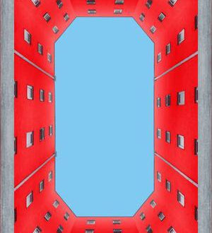 Cuadro edificio rojo