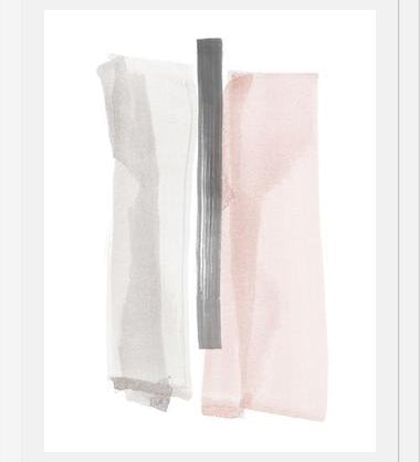 Cuadro Brushstrokes in gray and pink II