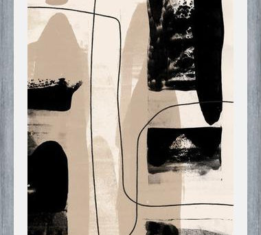 Cuadro Abstracto Beige Blanco y Negro I