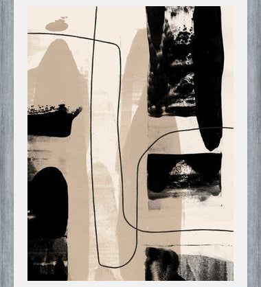 Cuadro Abstracto Beige Blanco y Negro I