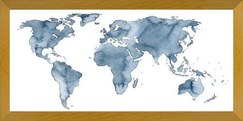 Cuadro Blue World Map