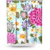 Cortina de Baño Daffodil, Clematis and Dahlia Floral Pat