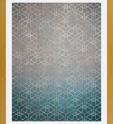 Cuadro Geométrico Plata Grunge