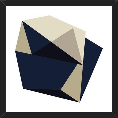 Cuadro Geométrico Azul y Beige