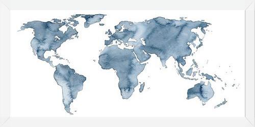 Cuadro Blue World Map