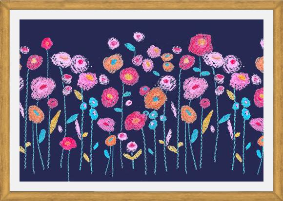 Cuadro crayon flowers