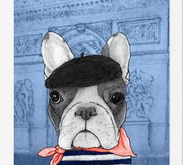 Cuadro French Bulldog With Arc De Triomphe