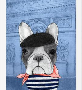 Cuadro French Bulldog With Arc De Triomphe