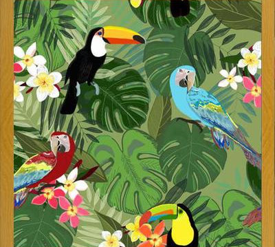 Cuadro Parrots and Toucan Tropical Birds Tropical Forest