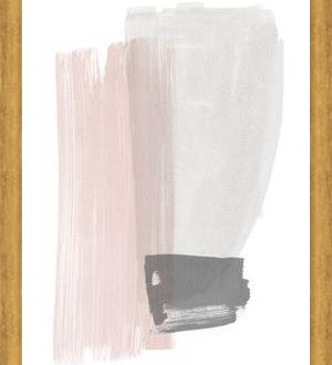 Cuadro Brushstrokes in gray and pink I