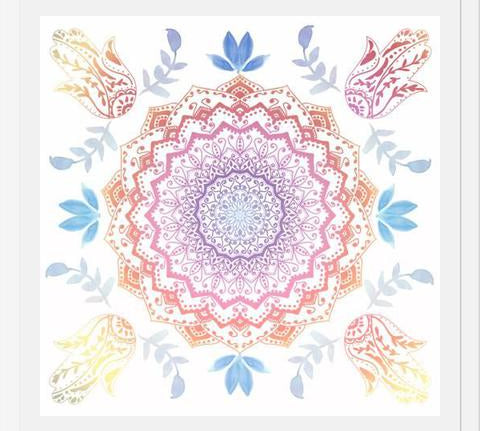 Enmarcado BOHO HAMSA MANDALA