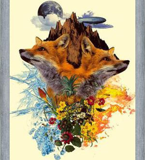 Cuadro Fox and Floral