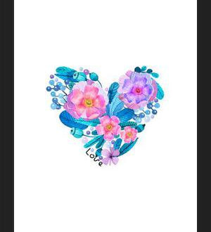 Cuadro Watercolor Floral Heart